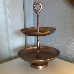 Champagne Gold Two-Tier Tray
